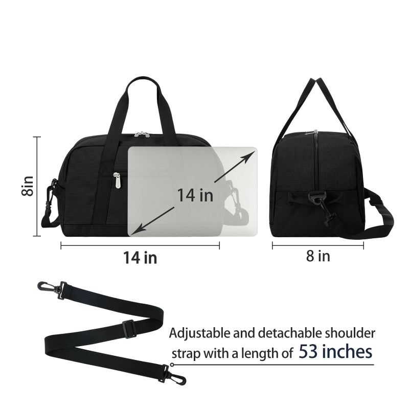 14 inch Compact Gym Duffel Bag – Durable, Lightweight & Travel-Friendly
