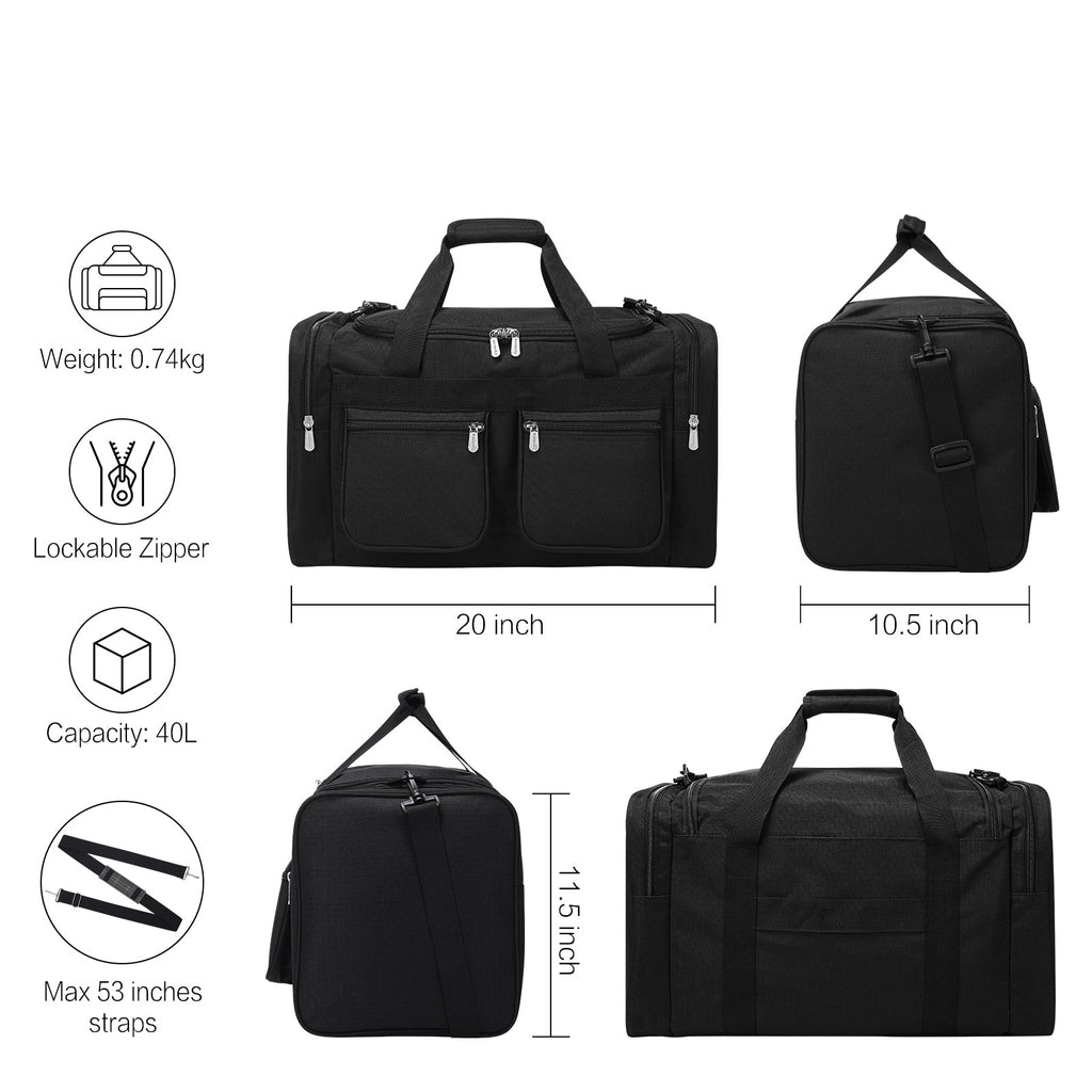 Men's 20 inch Multi-pockets Travel Duffel Bag